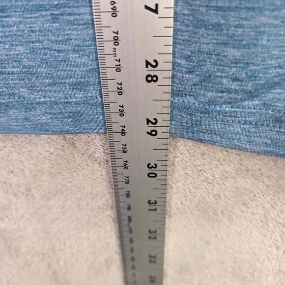 Mens G.H. Bass & Co. Heather Blue Polo Shirt Short Sleeve Polyester Stretch L - Picture 7 of 8